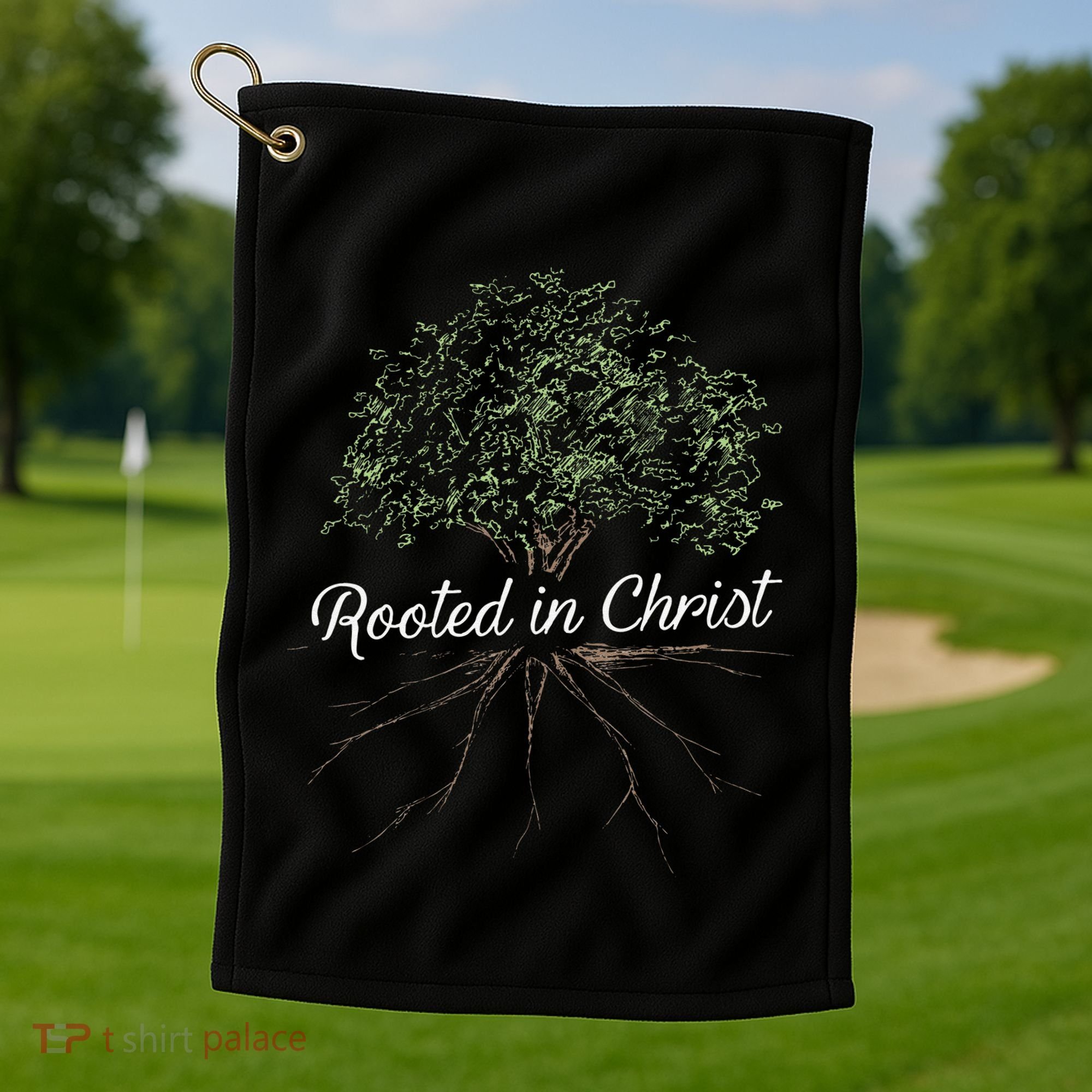 Rooted In Christ Christian Jesus Golf Towel