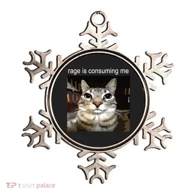 Rage Is Consuming Me Silly Staring Cat Meme Ornament