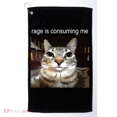 Rage Is Consuming Me Silly Staring Cat Meme Golf Towel