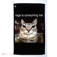 Rage Is Consuming Me Silly Staring Cat Meme Golf Towel thumb 0