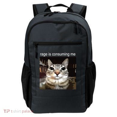 Rage Is Consuming Me Silly Staring Cat Meme Backpack