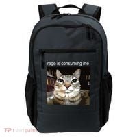 Rage Is Consuming Me Silly Staring Cat Meme Backpack thumb 0