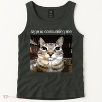 Rage Is Consuming Me Silly Staring Cat Meme Tank Top thumb 2