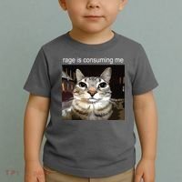 Rage Is Consuming Me Silly Staring Cat Meme Toddler T-Shirt thumb 2