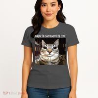 Rage Is Consuming Me Silly Staring Cat Meme Women's T-Shirt thumb 4