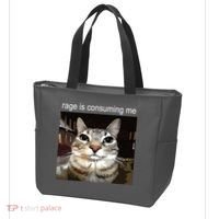 Rage Is Consuming Me Silly Staring Cat Meme Tote Bag thumb 3