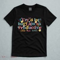 Retro I Cry A Lot But I Am So Productive Funny Trending Meme T-Shirt thumb 5