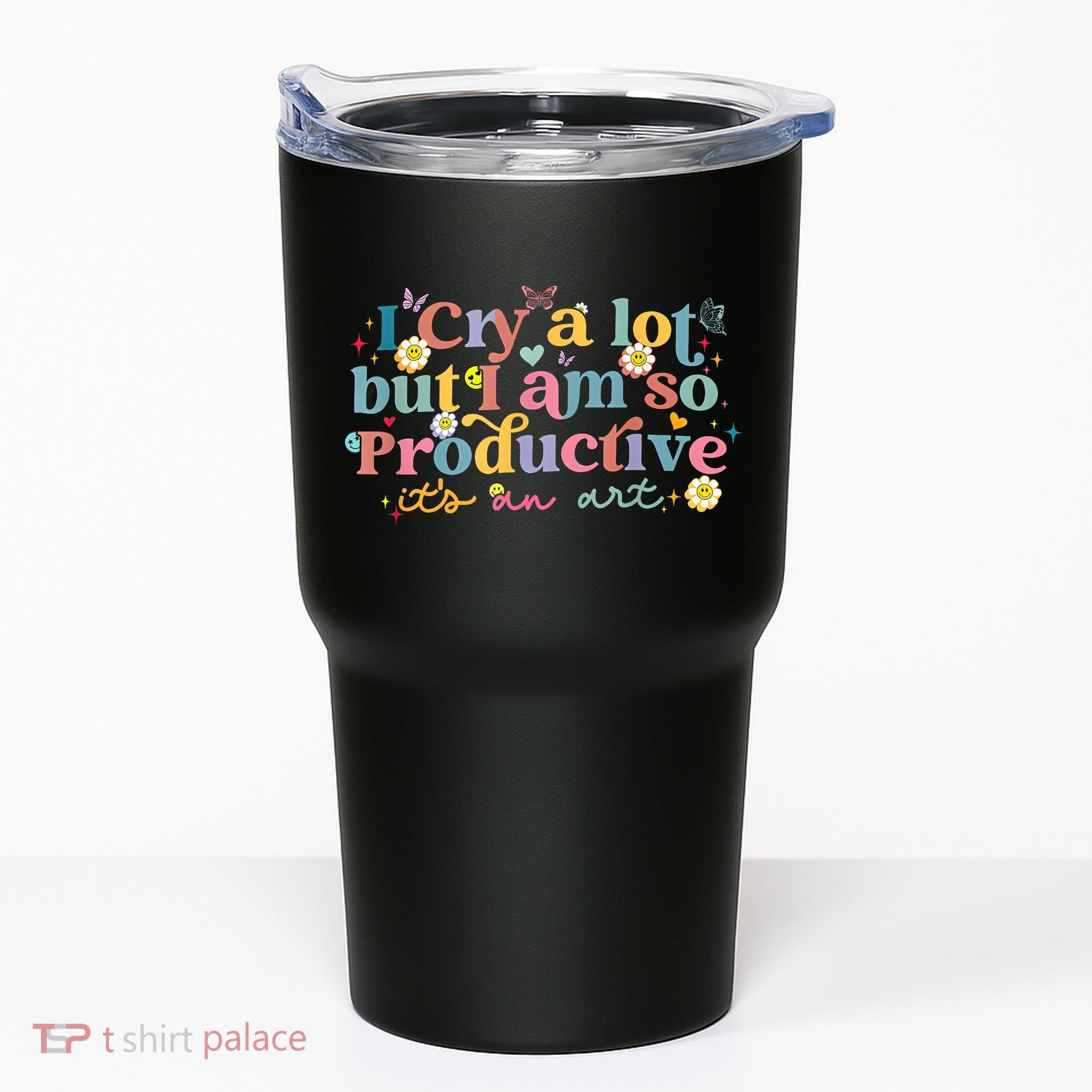 Retro I Cry A Lot But I Am So Productive Funny Trending Meme Tumbler