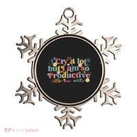 Retro I Cry A Lot But I Am So Productive Funny Trending Meme Ornament thumb 0