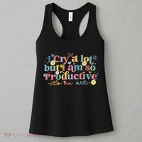 Retro I Cry A Lot But I Am So Productive Funny Trending Meme Women's Tank Top thumb 3
