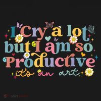 Retro I Cry A Lot But I Am So Productive Funny Trending Meme Tote Bag thumb 4