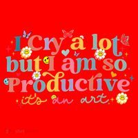 Retro I Cry A Lot But I Am So Productive Funny Trending Meme Santa Hat thumb 1