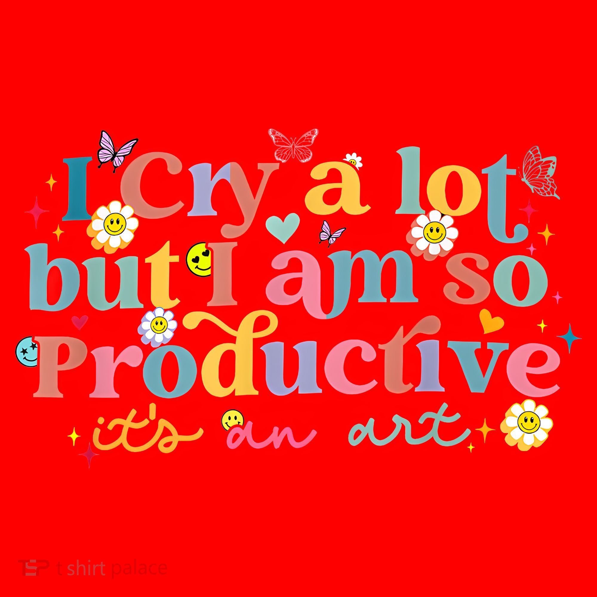 Retro I Cry A Lot But I Am So Productive Funny Trending Meme Santa Hat