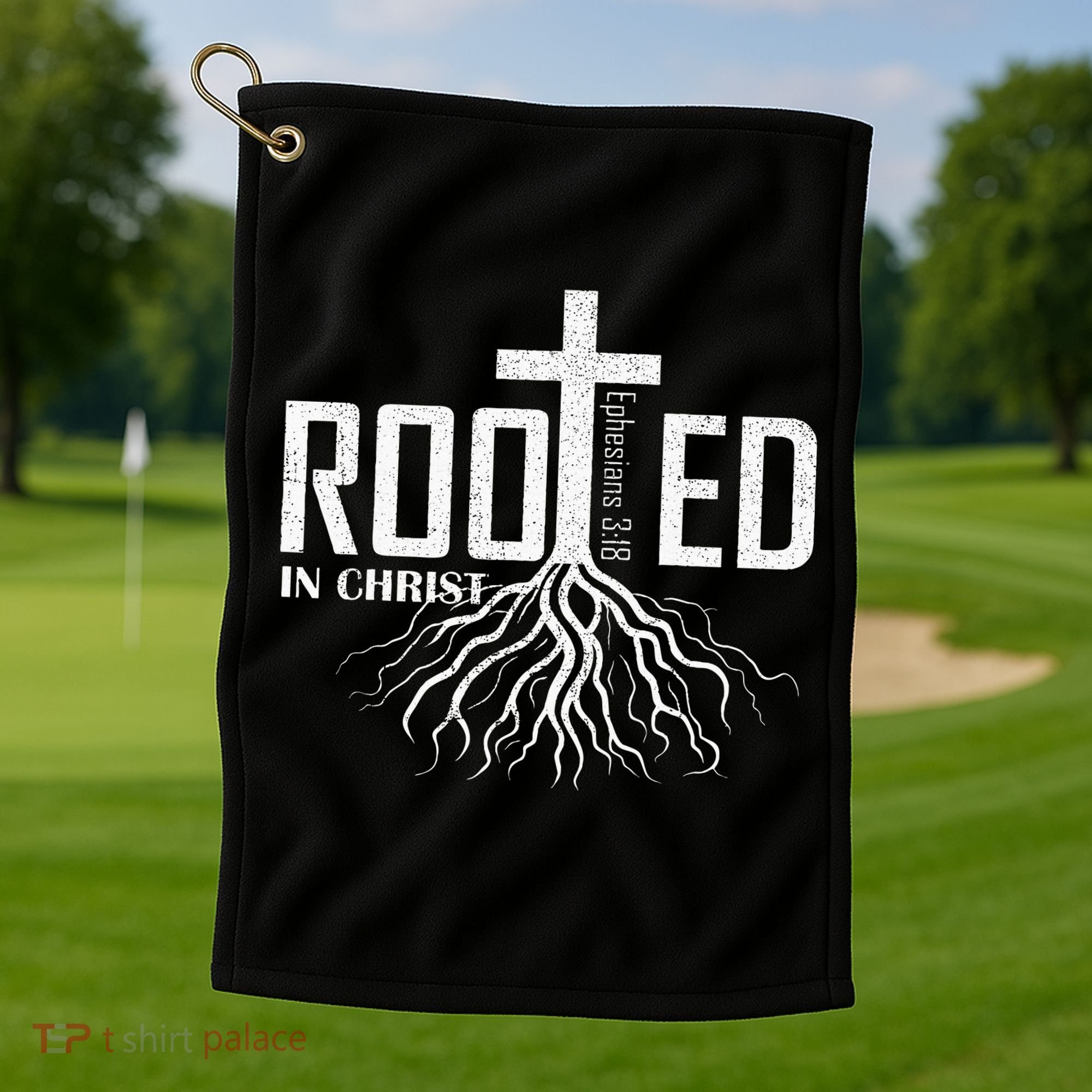 Rooted In Christ Christian Religious Christian Golf Towel