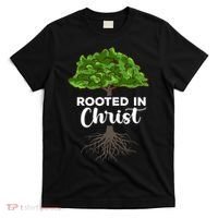 Rooted In Christ Theology Jesus Christ Christian Faith T-Shirt thumb 0
