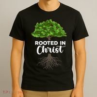Rooted In Christ Theology Jesus Christ Christian Faith T-Shirt thumb 3