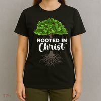 Rooted In Christ Theology Jesus Christ Christian Faith T-Shirt thumb 4
