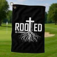 Rooted In Christ Christian Religious Christian Golf Towel thumb 1