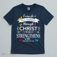 Religious I Can Do All Things Through Christ Who Strengthen Me Butterfly Art T-Shirt thumb 5