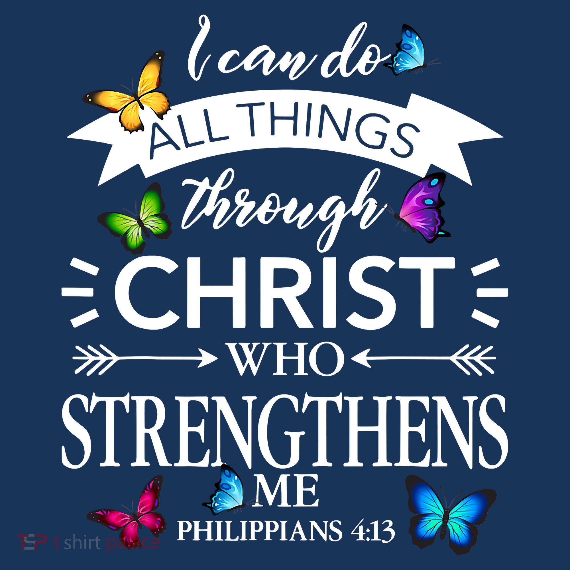 Religious I Can Do All Things Through Christ Who Strengthen Me Butterfly Art Women's Hoodie