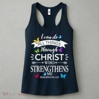 Religious I Can Do All Things Through Christ Who Strengthen Me Butterfly Art Women's Tank Top thumb 3