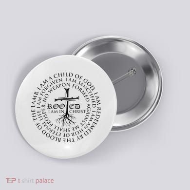 Rooted in Christ Religious Christian Jesus Vintage Button