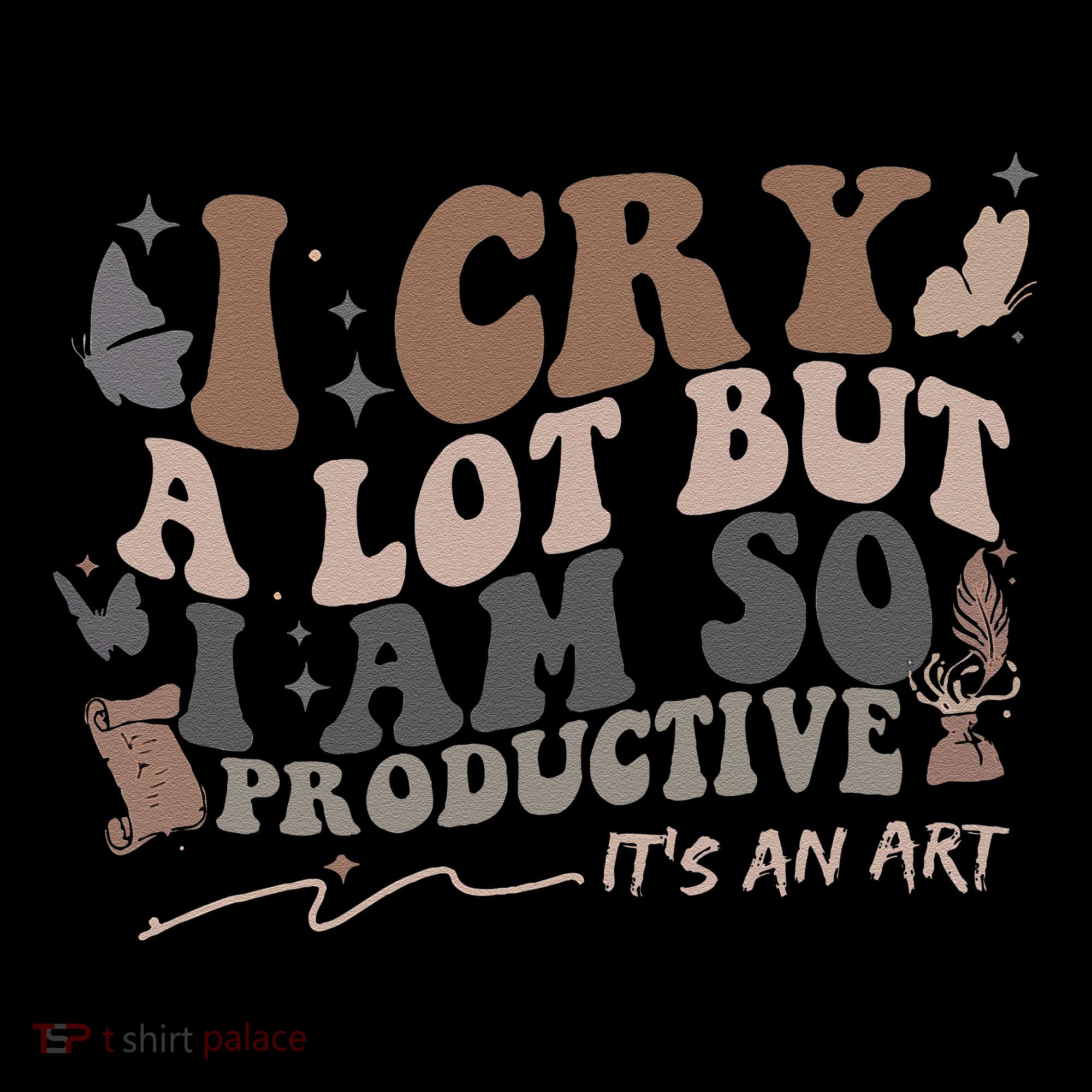 Retro I Cry A Lot But I Am So Productive Funny Trending Meme Coffee Mug