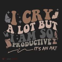 Retro I Cry A Lot But I Am So Productive Funny Trending Meme Tumbler thumb 3
