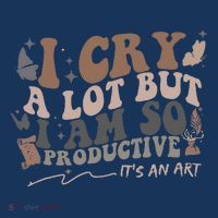 Retro I Cry A Lot But I Am So Productive Funny Trending Meme Women's Long Sleeve Shirt thumb 2