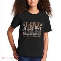 Retro I Cry A Lot But I Am So Productive Funny Trending Meme Kids T-Shirt thumb 2