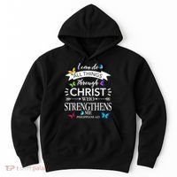 Religious I Can Do All Things Through Christ Butterfly Art Hoodie thumb 0