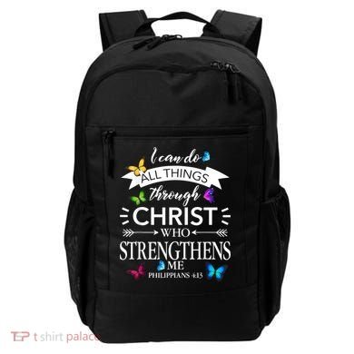 Religious I Can Do All Things Through Christ Butterfly Art Backpack