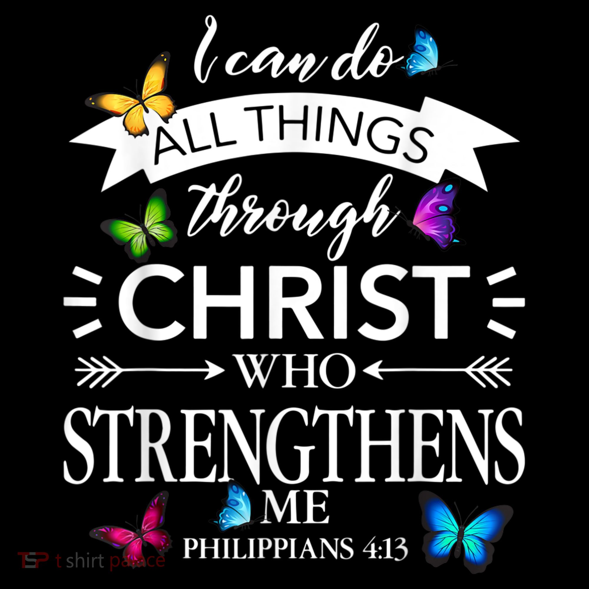 Religious I Can Do All Things Through Christ Butterfly Art Coffee Mug