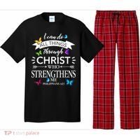 Religious I Can Do All Things Through Christ Butterfly Art Pajama Set thumb 0