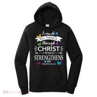 Religious I Can Do All Things Through Christ Butterfly Art Women's Hoodie thumb 0