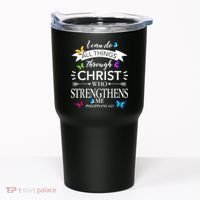 Religious I Can Do All Things Through Christ Butterfly Art Tumbler thumb 0