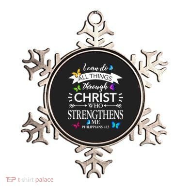 Religious I Can Do All Things Through Christ Butterfly Art Ornament