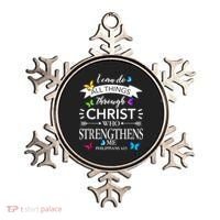 Religious I Can Do All Things Through Christ Butterfly Art Ornament thumb 0