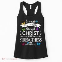 Religious I Can Do All Things Through Christ Butterfly Art Women's Tank Top thumb 0