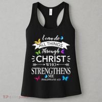 Religious I Can Do All Things Through Christ Butterfly Art Women's Tank Top thumb 3