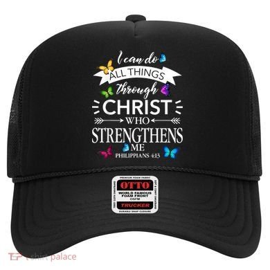 Religious I Can Do All Things Through Christ Butterfly Art Hat
