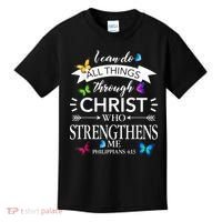 Religious I Can Do All Things Through Christ Butterfly Art Kids T-Shirt thumb 0