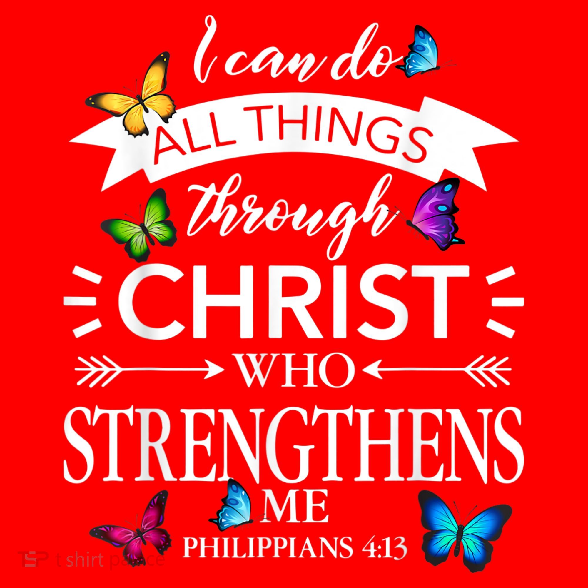 Religious I Can Do All Things Through Christ Butterfly Art Santa Hat