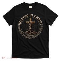 Rooted In Chris, Jesus S, Christian Cross T-Shirt thumb 0