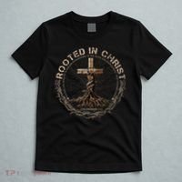 Rooted In Chris, Jesus S, Christian Cross T-Shirt thumb 5