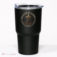 Rooted In Chris, Jesus S, Christian Cross Tumbler thumb 0