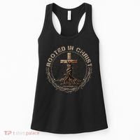 Rooted In Chris, Jesus S, Christian Cross Women's Tank Top thumb 0