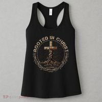Rooted In Chris, Jesus S, Christian Cross Women's Tank Top thumb 3