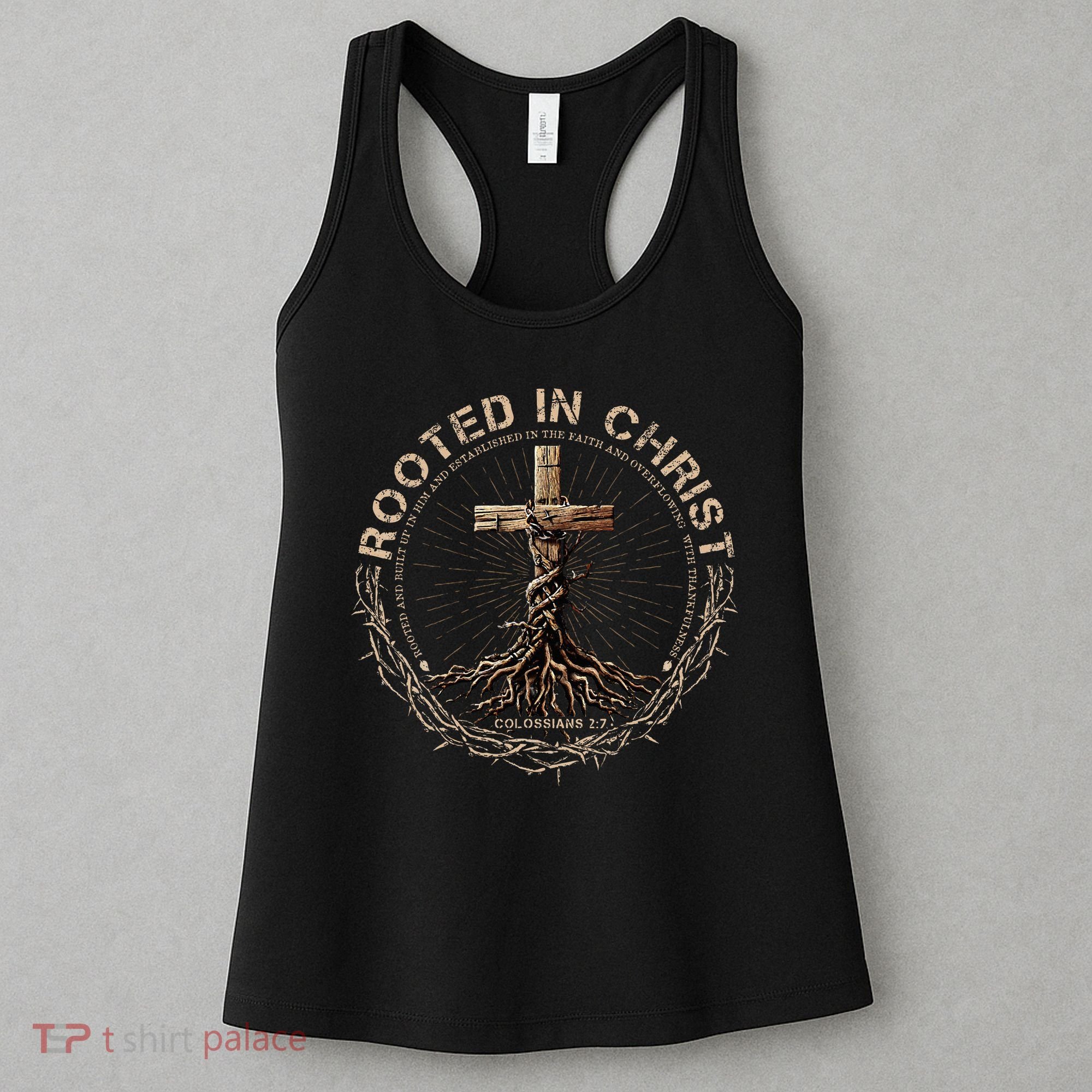 Rooted In Chris, Jesus S, Christian Cross Women's Tank Top