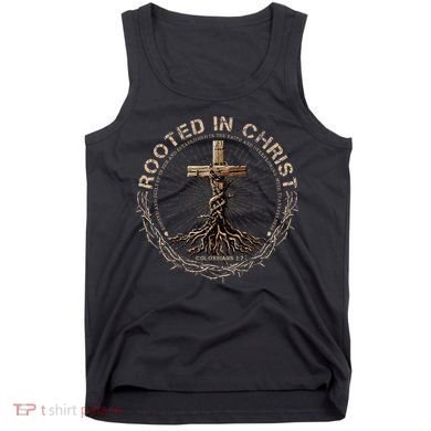 Rooted In Chris, Jesus S, Christian Cross Tank Top